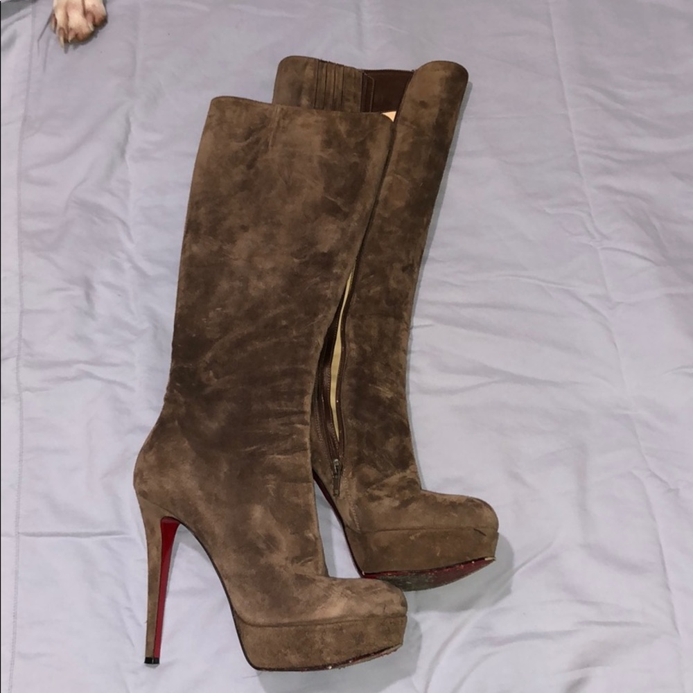Christian Louboutin Just Below Knee Boots Suede